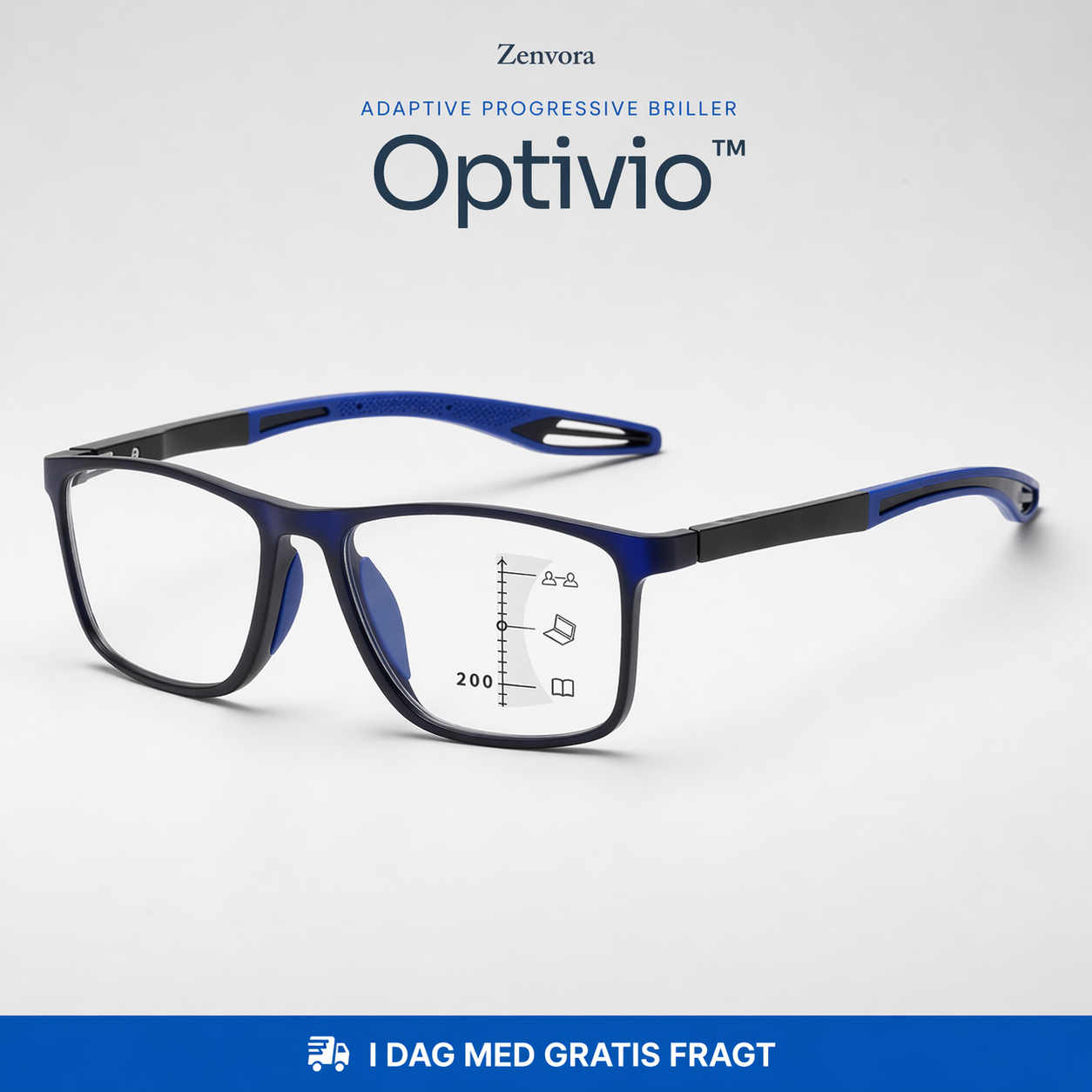 Optivio™ Adaptiv progressive brille + brilleetui: Sikr dig 1+1 GRATIS nu!