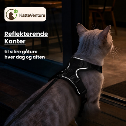 KatteVenture™ - Åndbart og justerbart katteharness med line