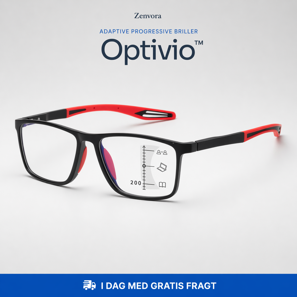 Optivio™ Adaptiv progressive brille + brilleetui: Sikr dig 1+1 GRATIS nu!