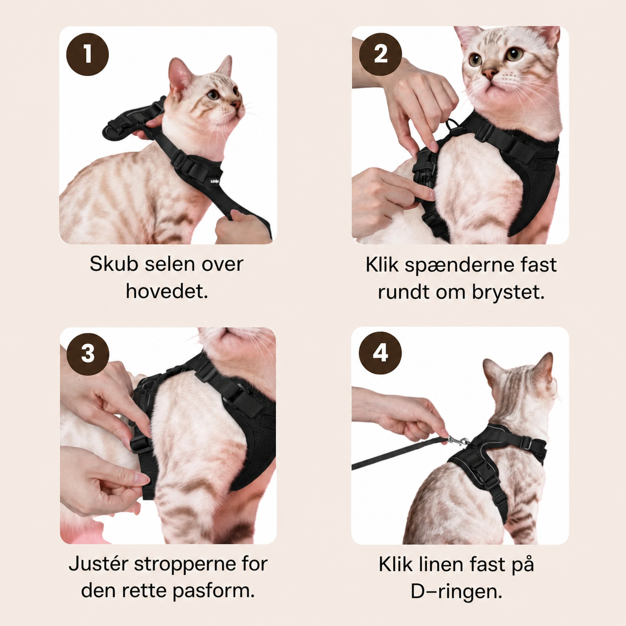 KatteVenture™ - Åndbart og justerbart katteharness med line