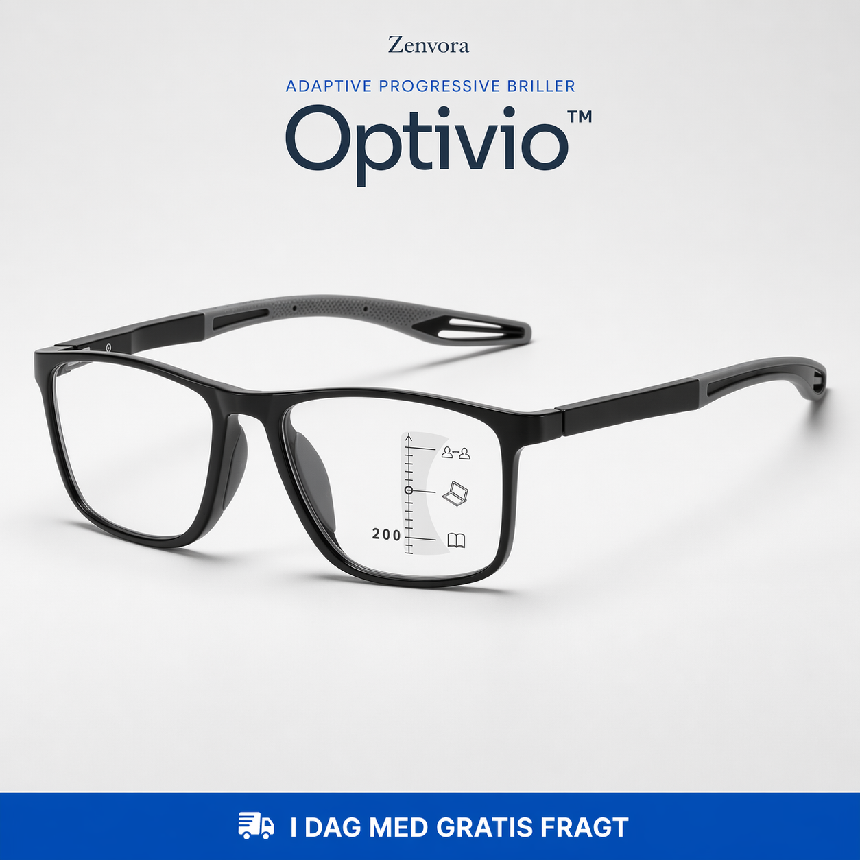 Optivio™ Adaptiv progressive brille + brilleetui: Sikr dig 1+1 GRATIS nu!