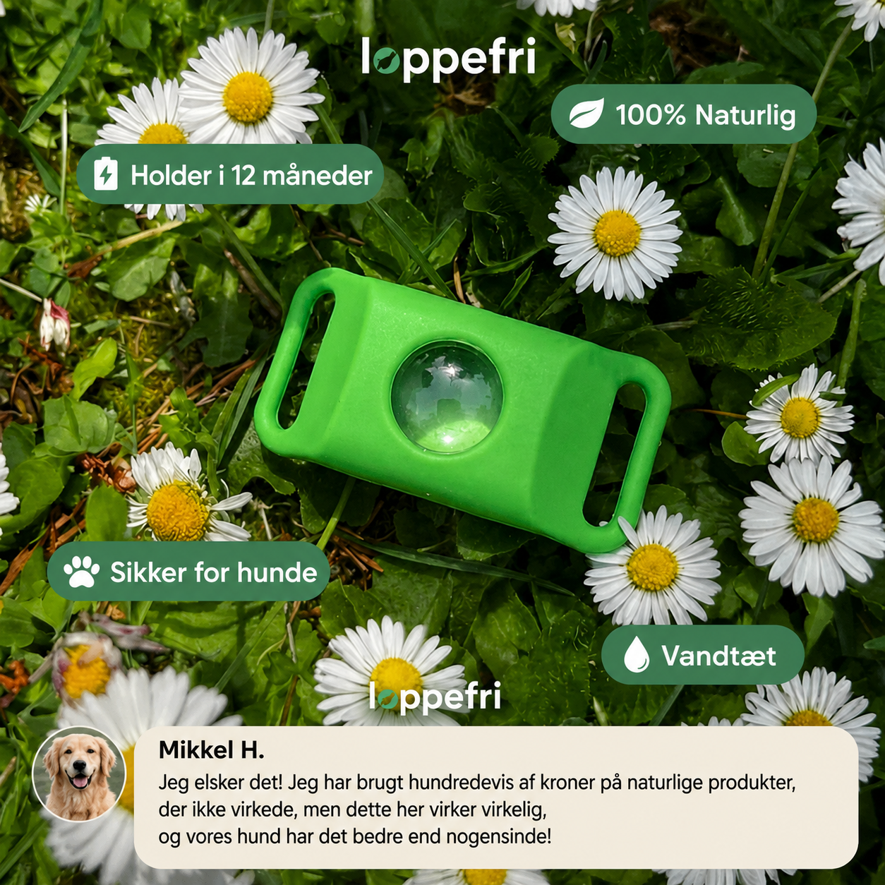 Loppefri™ – 12 måneders beskyttelse mod lopper, flåter & parasitter – til alle hunde
