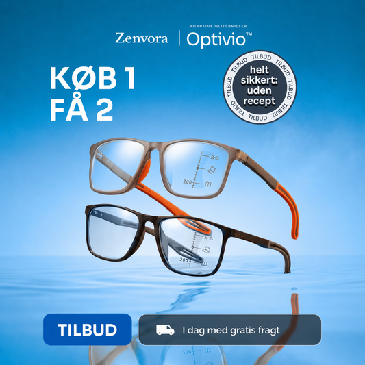 Optivio™ Adaptiv progressive brille + brilleetui: Sikr dig 1+1 GRATIS nu!