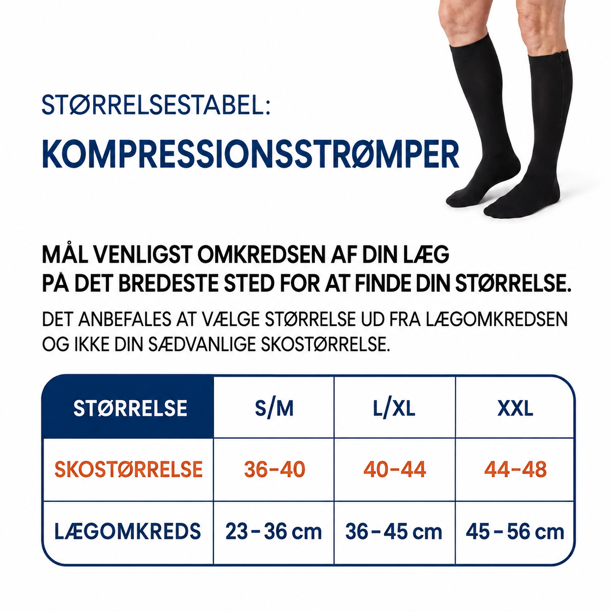 LettBen™ - Kompressionsstrømper med lynlås