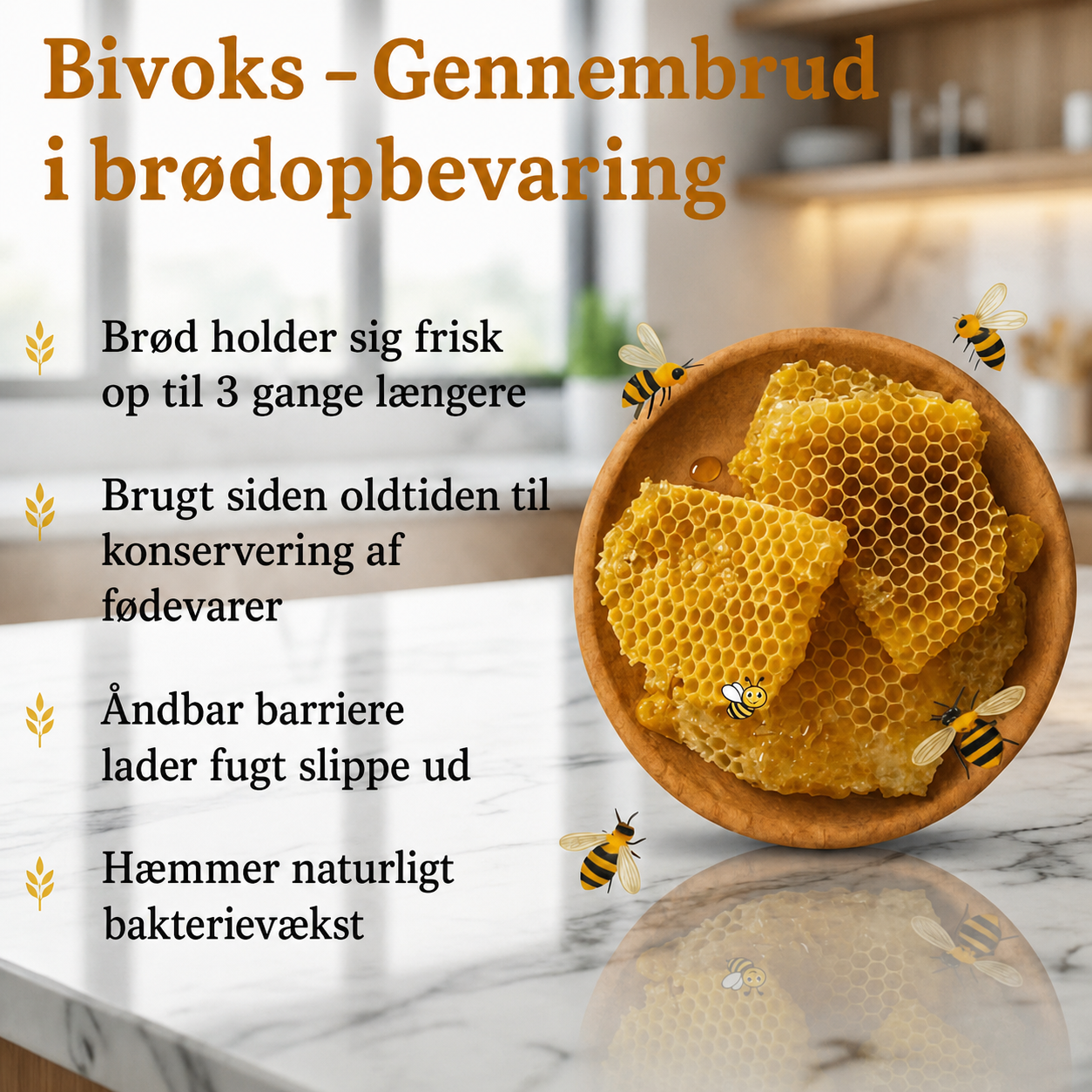BrødFresh™ – Brødpose i bomuld & bivoks, holder brødet frisk i flere dage