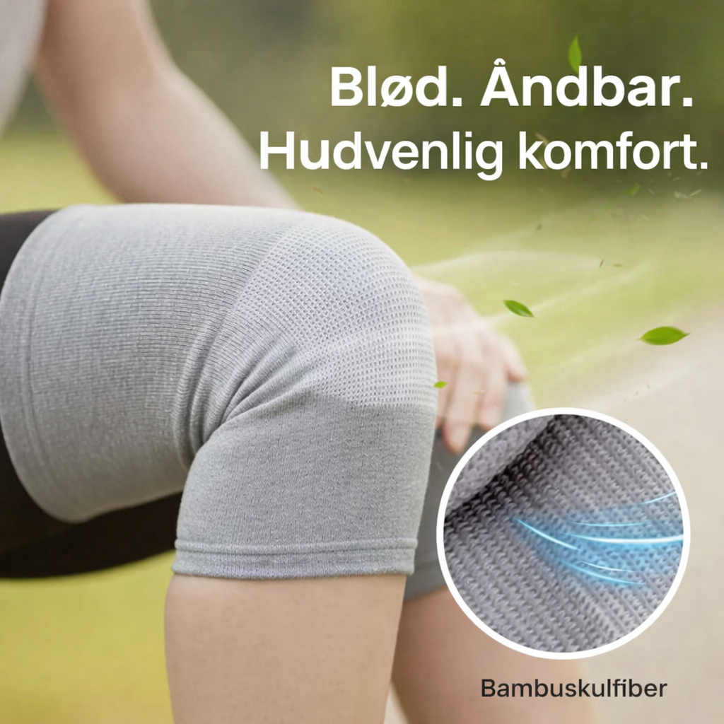 KneeFlow™ - Bamboo Knee Support – Naturlig Komfort & Stabilitet (1+1 GRATIS)