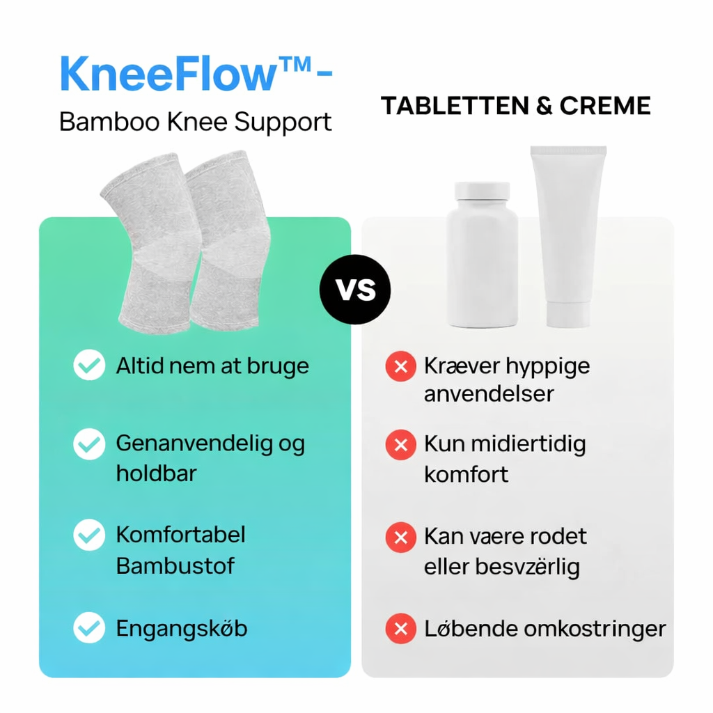 KneeFlow™ - Bamboo Knee Support – Naturlig Komfort & Stabilitet (1+1 GRATIS)