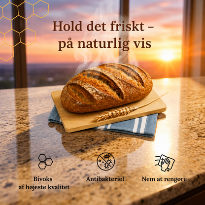 BrødFresh™ – Brødpose i bomuld & bivoks, holder brødet frisk i flere dage