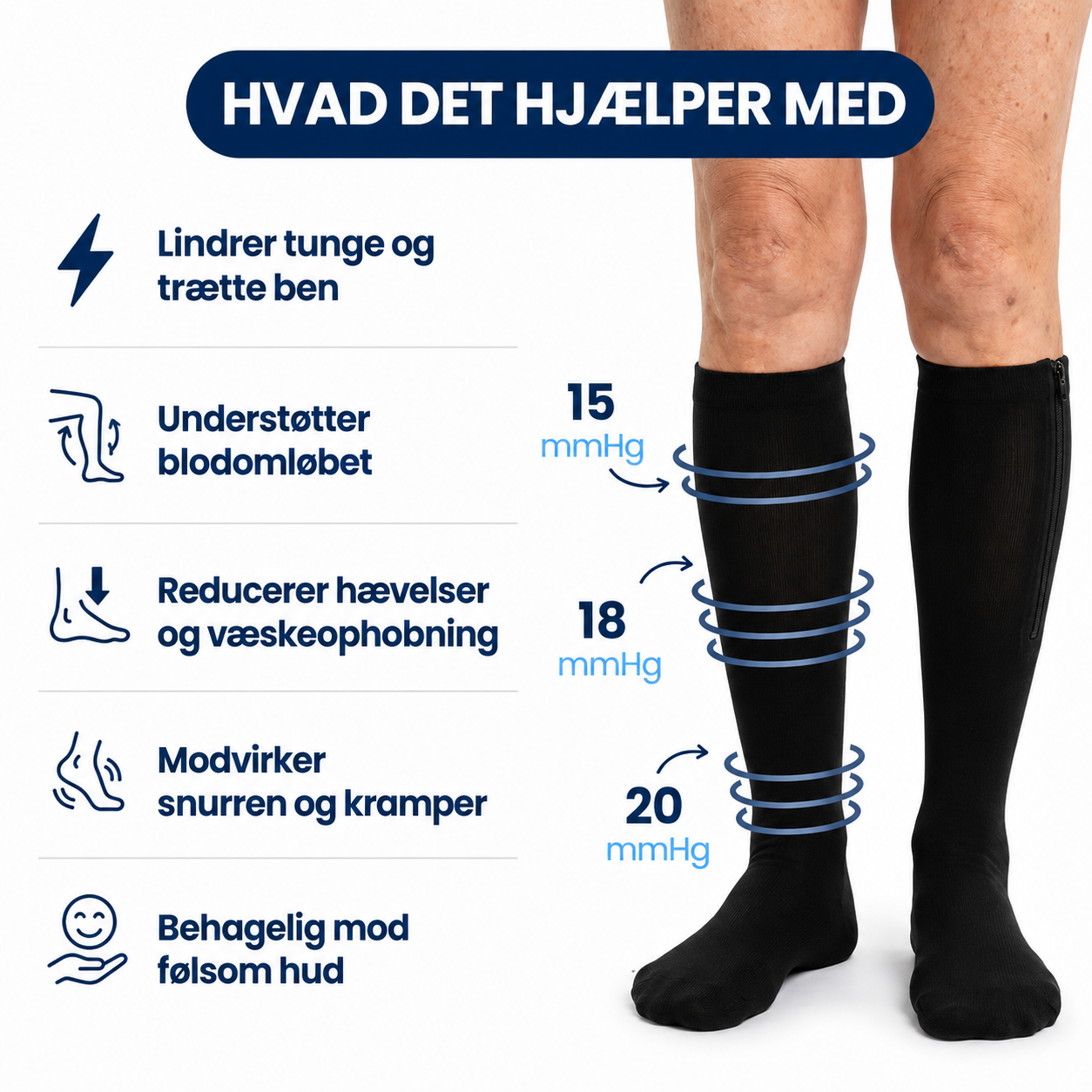 LettBen™ - Kompressionsstrømper med lynlås