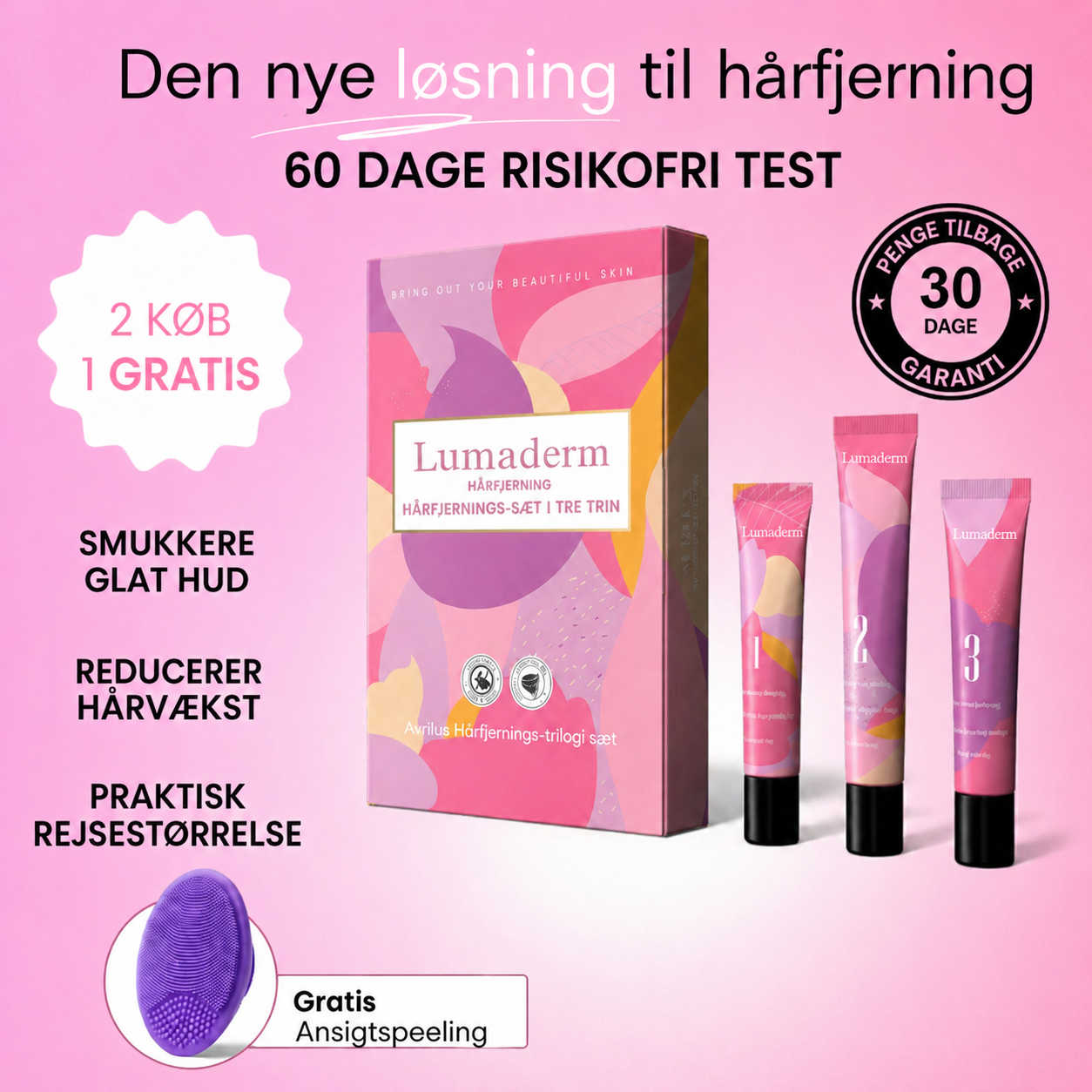 LumaDerm™ - Uønsket ansigtsbehåring? Fjern den smertefrit, hæm ny hårvækst, og nyd igen glat hud — helt uden voks eller laser.